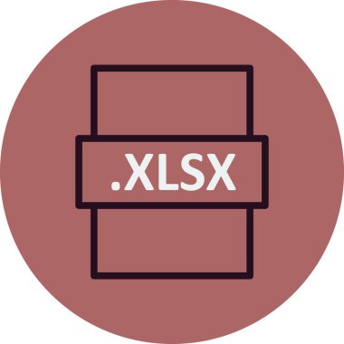 .XLSX dosya biçimi simgesi, vektör illüstrasyonu