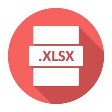 .XLSX dosya biçimi simgesi, vektör illüstrasyonu