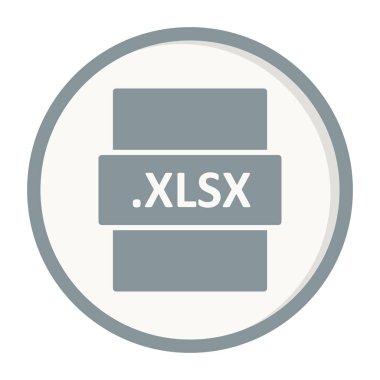 .XLSX dosya biçimi simgesi, vektör illüstrasyonu