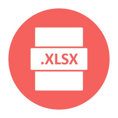 .XLSX dosya biçimi simgesi, vektör illüstrasyonu
