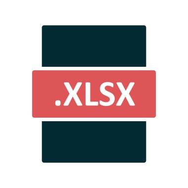 .XLSX dosya biçimi simgesi, vektör illüstrasyonu