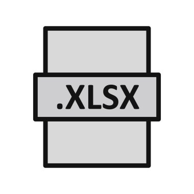 .XLSX dosya biçimi simgesi, vektör illüstrasyonu