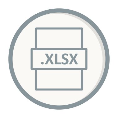 .XLSX dosya biçimi simgesi, vektör illüstrasyonu