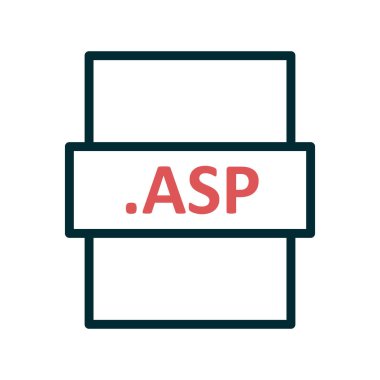 .asp dosya biçimi simgesi, vektör illüstrasyonu