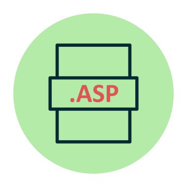 .asp dosya biçimi simgesi, vektör illüstrasyonu