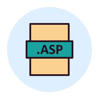 .asp dosya biçimi simgesi, vektör illüstrasyonu