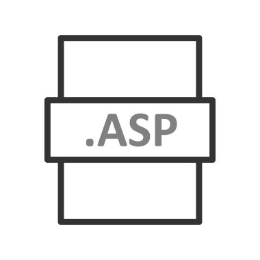 .asp dosya biçimi simgesi, vektör illüstrasyonu