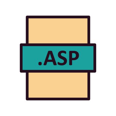 .asp dosya biçimi simgesi, vektör illüstrasyonu