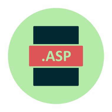 .asp dosya biçimi simgesi, vektör illüstrasyonu