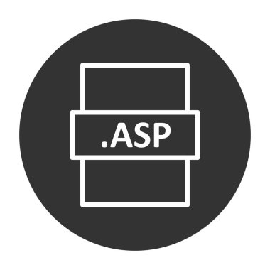 .asp dosya biçimi simgesi, vektör illüstrasyonu