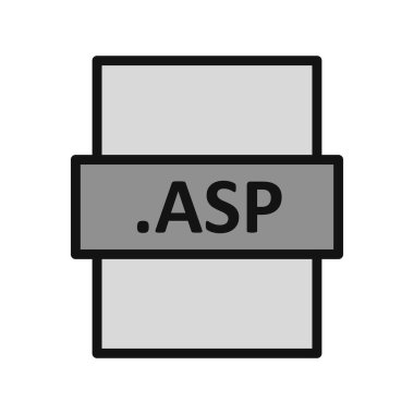 .asp dosya biçimi simgesi, vektör illüstrasyonu
