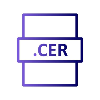 .CER dosya biçim simgesi, vektör illüstrasyonu