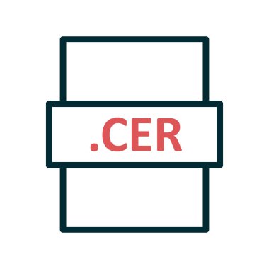 .CER dosya biçim simgesi, vektör illüstrasyonu