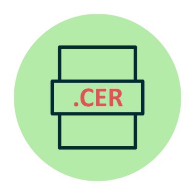 .CER dosya biçim simgesi, vektör illüstrasyonu