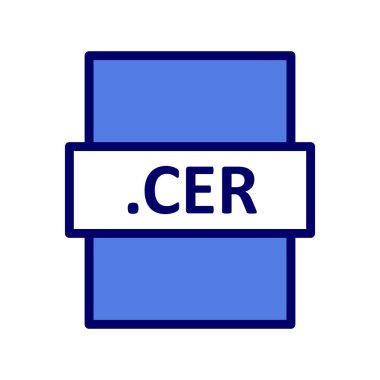 .CER dosya biçim simgesi, vektör illüstrasyonu