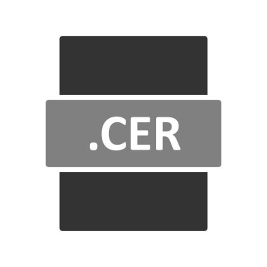 .CER dosya biçim simgesi, vektör illüstrasyonu