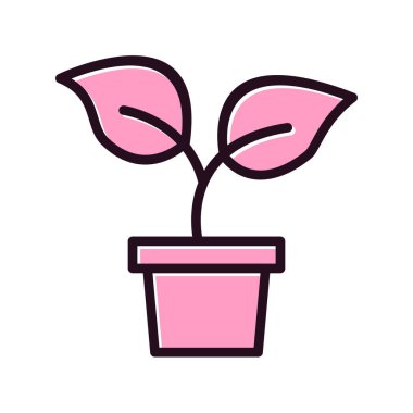 bitki simgesi beyaz arkaplanda izole edildi. vektör illüstrasyonu