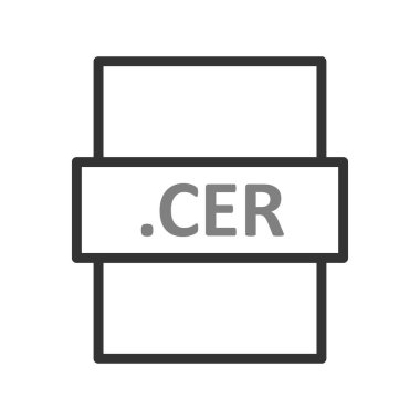 .CER dosya biçim simgesi, vektör illüstrasyonu