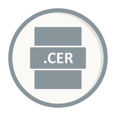 .CER dosya biçim simgesi, vektör illüstrasyonu