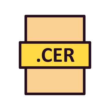 .CER dosya biçim simgesi, vektör illüstrasyonu