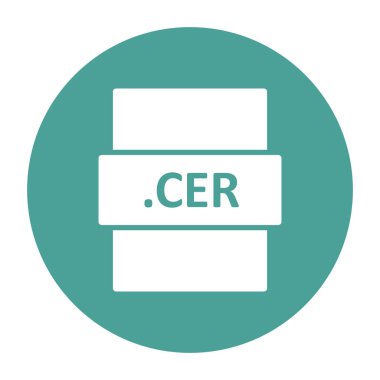 .CER dosya biçim simgesi, vektör illüstrasyonu