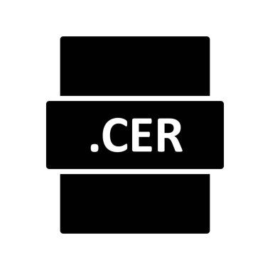 .CER dosya biçim simgesi, vektör illüstrasyonu