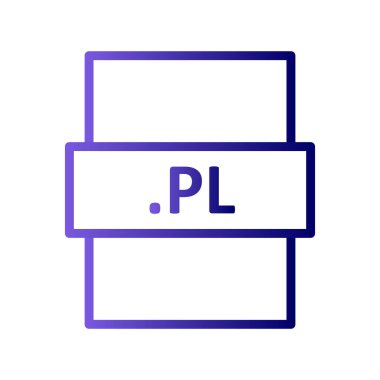 .PL dosya biçimi simgesi, vektör illüstrasyonu