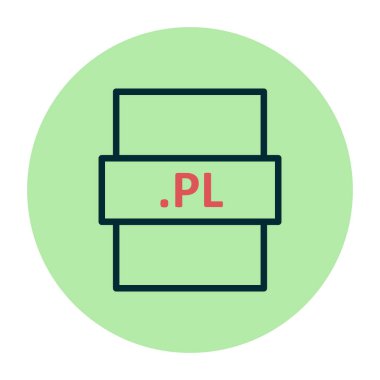 .PL dosya biçimi simgesi, vektör illüstrasyonu