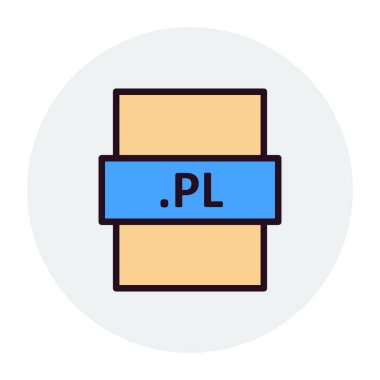 .PL dosya biçimi simgesi, vektör illüstrasyonu