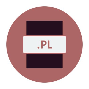.PL dosya biçimi simgesi, vektör illüstrasyonu