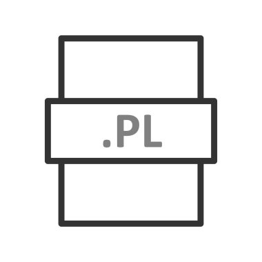 .PL dosya biçimi simgesi, vektör illüstrasyonu