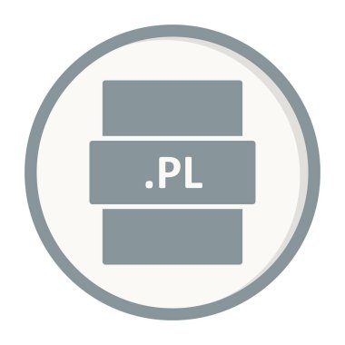 .PL dosya biçimi simgesi, vektör illüstrasyonu