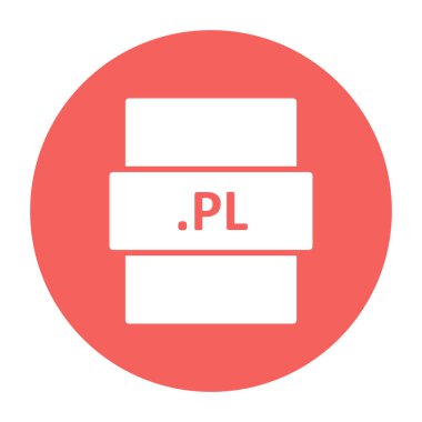 .PL dosya biçimi simgesi, vektör illüstrasyonu
