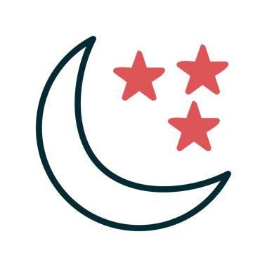 Yıldızlı Gece simgesi vektör illüstrasyonu