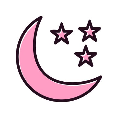 Yıldızlı Gece simgesi vektör illüstrasyonu