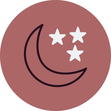 Yıldızlı Gece simgesi vektör illüstrasyonu