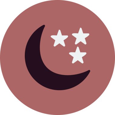 Yıldızlı Gece simgesi vektör illüstrasyonu