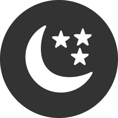 Yıldızlı Gece simgesi vektör illüstrasyonu