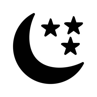 Yıldızlı Gece simgesi vektör illüstrasyonu