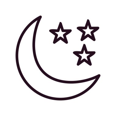 Yıldızlı Gece simgesi vektör illüstrasyonu