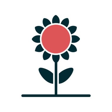 Çiçek simgesinin vektör illüstrasyonu 