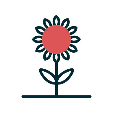 Çiçek simgesinin vektör illüstrasyonu 