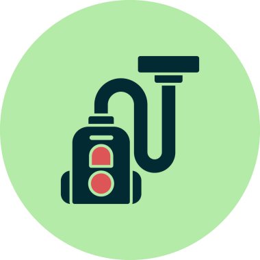 Elektrik süpürgesi ikon vektör illüstrasyonu