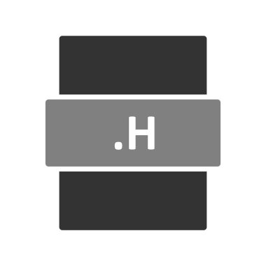 .H dosya biçimi simgesi, vektör illüstrasyonu