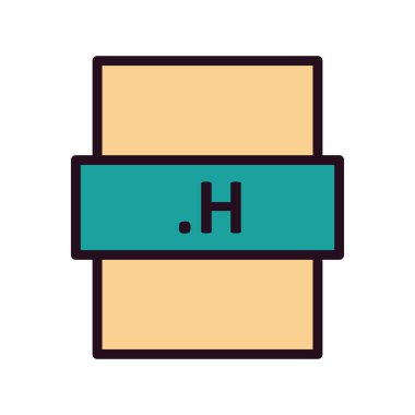 .H dosya biçimi simgesi, vektör illüstrasyonu