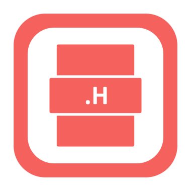 .H dosya biçimi simgesi, vektör illüstrasyonu