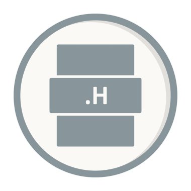 .H dosya biçimi simgesi, vektör illüstrasyonu