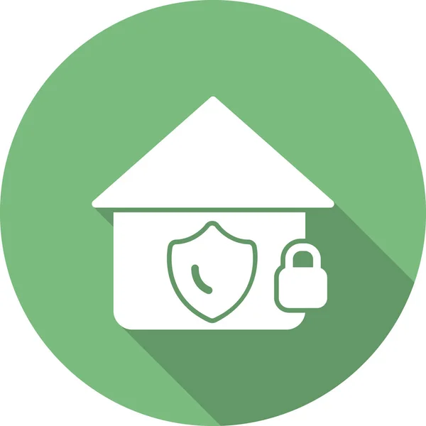 Secured Home Icon Vector Illustration — Stockvektor