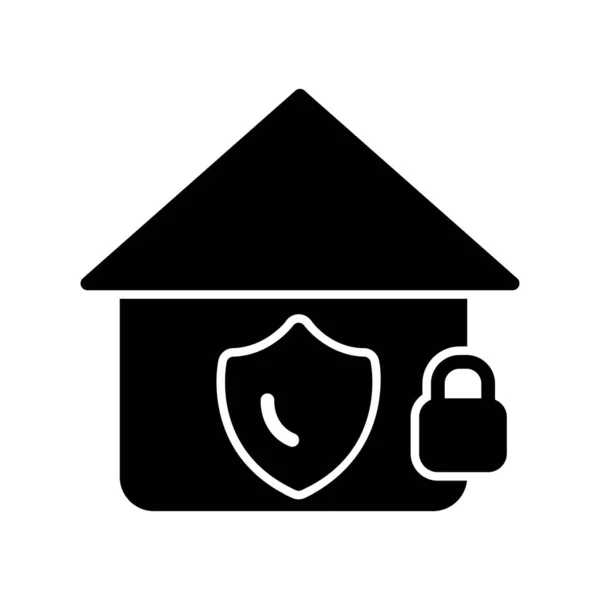 Secured Home Icon Vector Illustration — Stockvektor