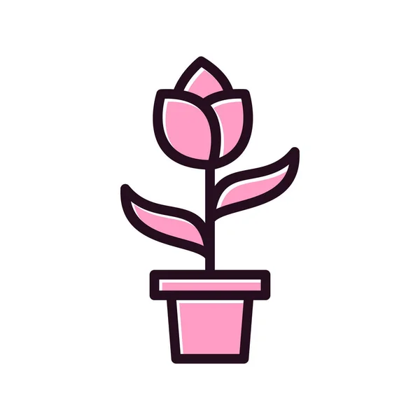 Plant Icon Isolated White Background Vector Illustration — Stok Vektör